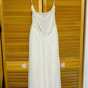 Strapless flowing jumpsuit